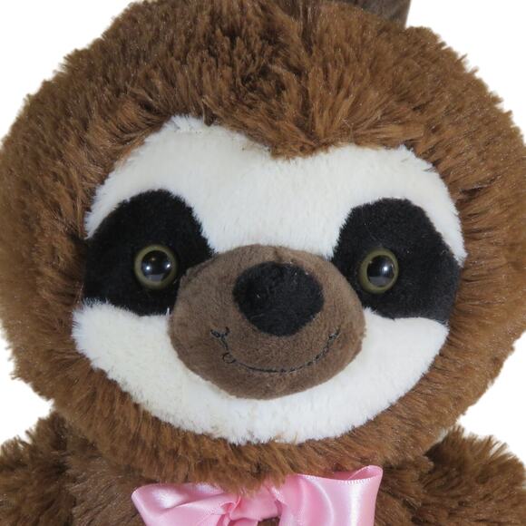 Kellytoy Sloth Bunny Ears Plush Toy Pink Bow Stuffed Animal Sitting 13" Tall - Picture 3 of 16